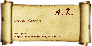 Anka Kevin névjegykártya