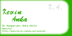 kevin anka business card